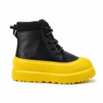 UGG Kids Hybrid Neumel Zip Leather Black Summer Wheat